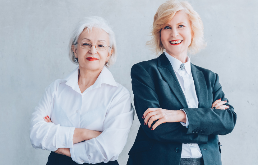 Energetic women in their 70s embodying entrepreneurial spirit