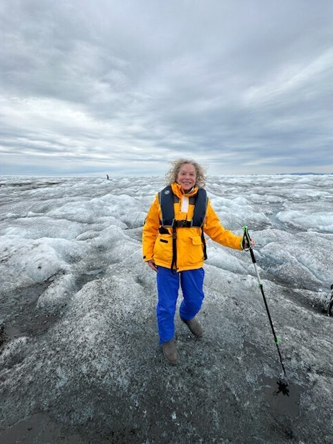 Margie Goldsmith gets in some glacier hiking.