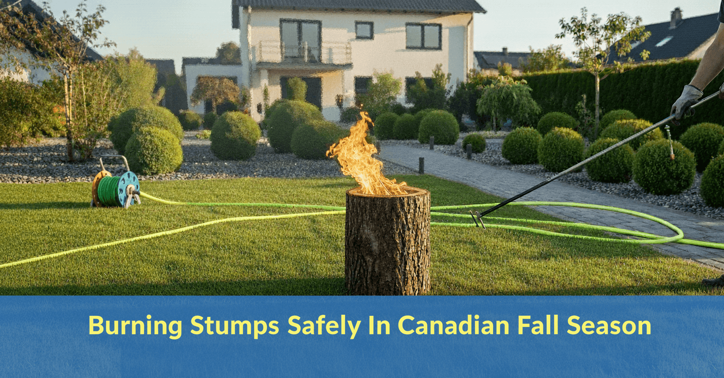 Effective Methods For Burning Stumps Safely In Canadian Fall Season