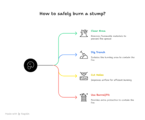 How Do You Prevent Fire Hazards When Burning Stumps