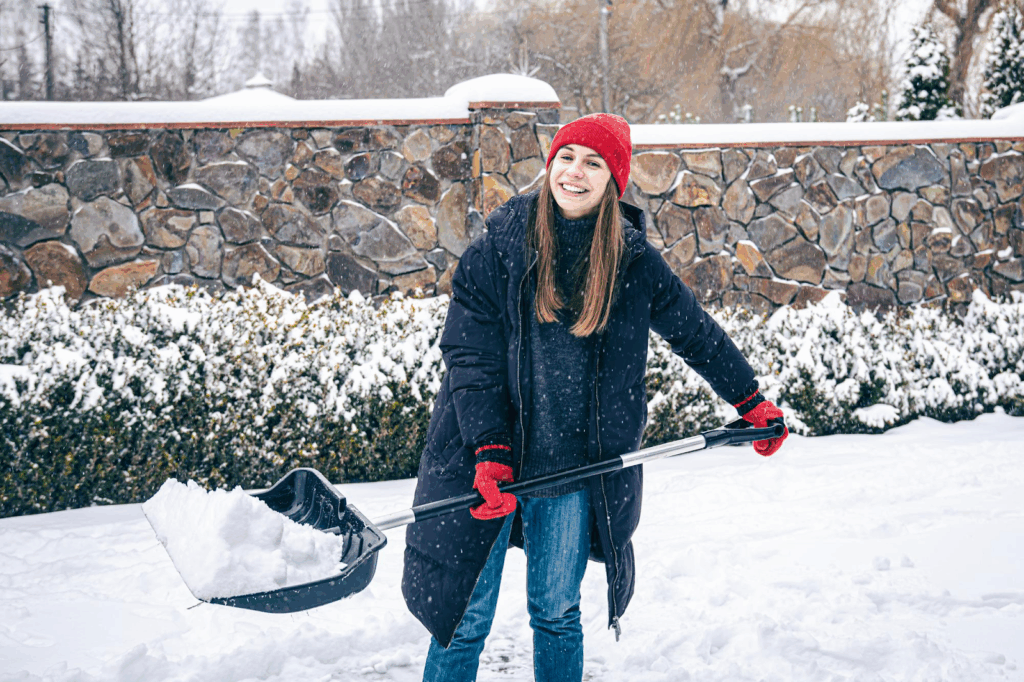 Is it better to shovel snow or leave it in winter in Canada