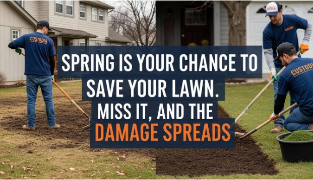 How To Repair A Heavily Damaged Lawn In Spring In Canada?